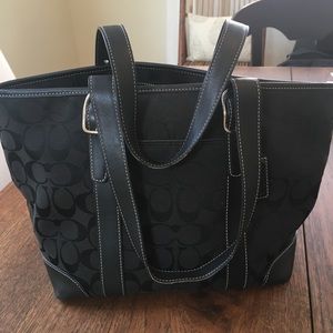 Classic Black Monogram Coach Tote